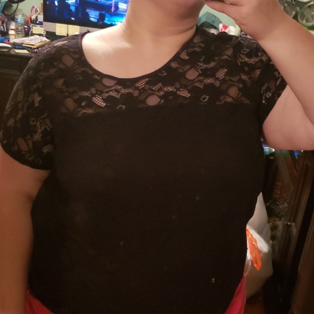 Black lace blouse
